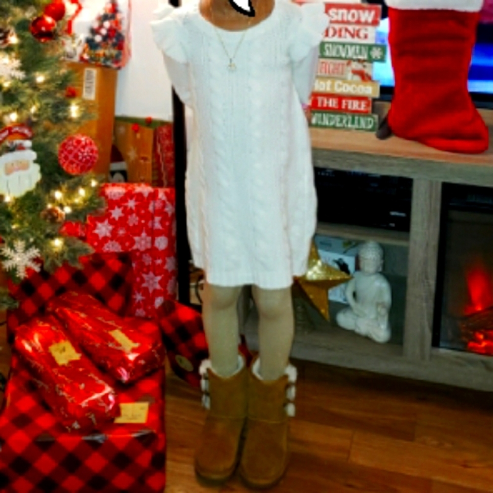 Carters kids swearter dress in cream color